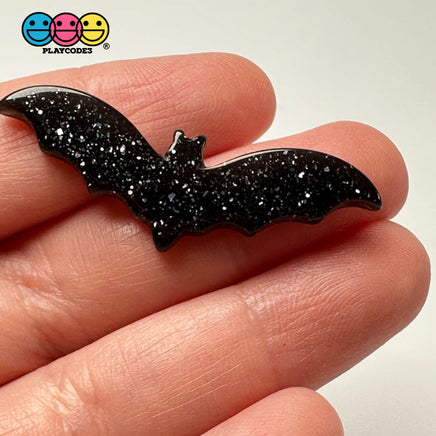Halloween Black Glitter Bat Holiday Flatback Cabochons Decoden Charm 10 Pcs Playcode3 Llc