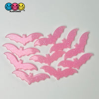 Halloween Black Pink Glitter Bat Holiday Flatback Cabochons Decoden Charm 10 Pcs