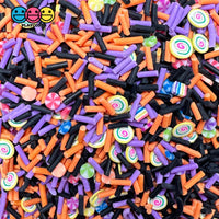 Halloween Candy Swirl Purple Orang Black Holiday Fake Clay Sprinkles Decoden Fimo Jimmies Playcode3