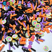 Halloween Candy Swirl Purple Orang Black Holiday Fake Clay Sprinkles Decoden Fimo Jimmies Playcode3