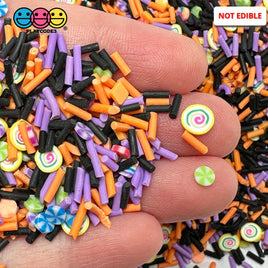 Halloween Candy Swirl Purple Orang Black Holiday Fake Clay Sprinkles Decoden Fimo Jimmies Playcode3