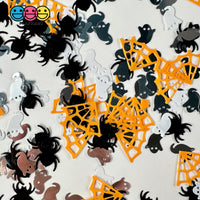 Halloween Ghost Spider Web Orang Black Spooky Glitter Plastic Decoden Table Funfetti 10 Grams