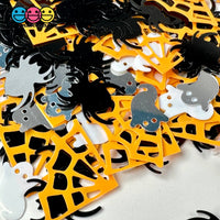 Halloween Ghost Spider Web Orang Black Spooky Glitter Plastic Decoden Table Funfetti