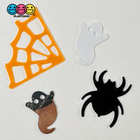 Halloween Ghost Spider Web Orang Black Spooky Glitter Plastic Decoden Table Funfetti