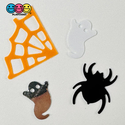 Halloween Ghost Spider Web Orang Black Spooky Glitter Plastic Decoden Table Funfetti