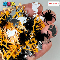 Halloween Ghost Spider Web Orang Black Spooky Glitter Plastic Decoden Table Funfetti