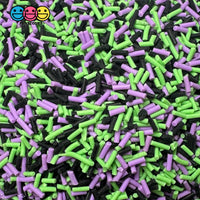 Halloween Holiday Black Purple Green 5Mm Fake Clay Sprinkles Decoden Fimo Jimmies 10 Grams Sprinkle