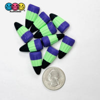 Halloween Holiday Candy Corn 3D Black Purple Green Cabochons Decoden Charm 10 pcs PLAYCODE3 Charm