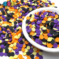 Halloween Holiday Circle Confetti Light Yellow Purple Orange Black 5mm Fake Clay Sprinkles Decoden Fimo Jimmies