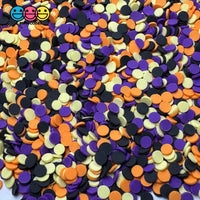 Halloween Holiday Circle Confetti Light Yellow Purple Orange Black 5mm Fake Clay Sprinkles Decoden Fimo Jimmies