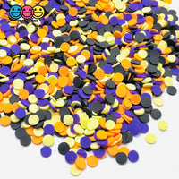 Halloween Holiday Circle Confetti Light Yellow Purple Orange Black 5mm Fake Clay Sprinkles Decoden Fimo Jimmies