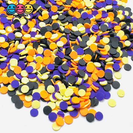 Halloween Holiday Circle Confetti Light Yellow Purple Orange Black 5mm Fake Clay Sprinkles Decoden Fimo Jimmies