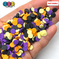 Halloween Holiday Circle Confetti Light Yellow Purple Orange Black 5mm Fake Clay Sprinkles Decoden Fimo Jimmies