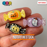 Halloween Holiday Fake Candy Spooky Kawaii Pumpkin Ghost Charm Flat Back Cabochons Decoden Slime