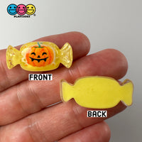 Halloween Holiday Fake Candy Spooky Kawaii Pumpkin Ghost Charm Flat Back Cabochons Decoden Slime