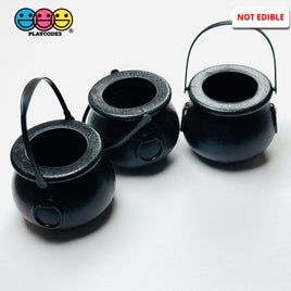 Halloween Holiday Plastic light weight Witches Pot Cauldron with Handle Cabochons Decoden Charm 3 pcs Charm