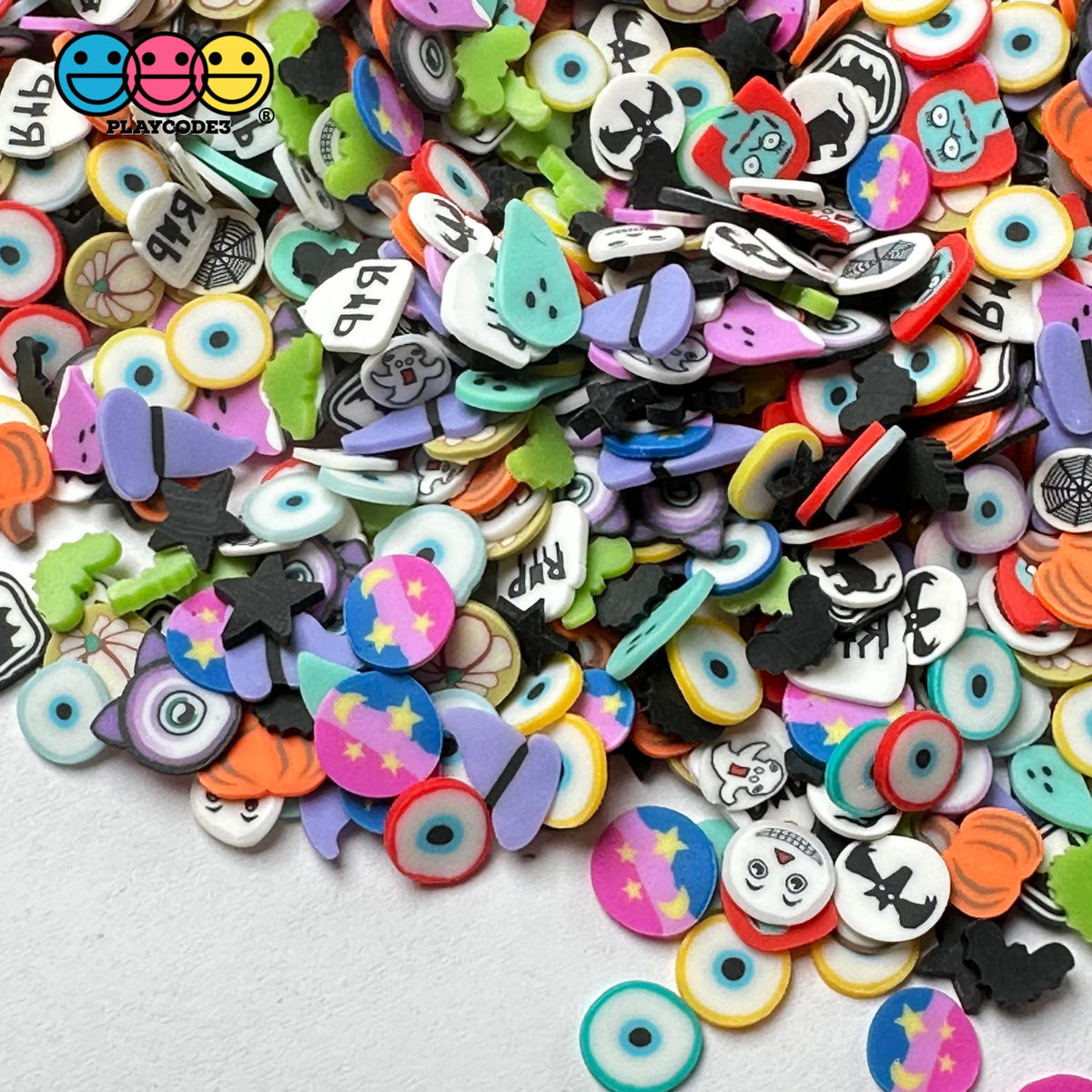 Halloween Ghost Pumpkin 5mm Fake Clay Sprinkles | Decorate| PLAYCODE3