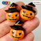 Halloween Jack-O-Lantern Hat Pumpkin Orange Black Charm Flat Back Cabochons Decoden 10 Pcs Playcode3