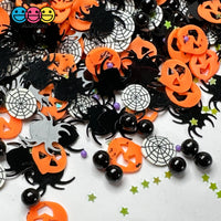 5Mm/10Mm Halloween Jack-O-Lantern Spider Glitter Fake Clay Sprinkles Decoden Fimo Jimmies Playcode3