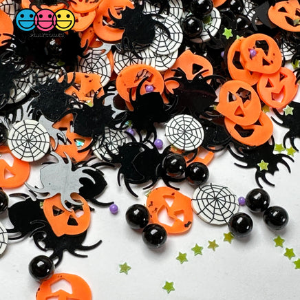 5Mm/10Mm Halloween Jack-O-Lantern Spider Glitter Fake Clay Sprinkles Decoden Fimo Jimmies Playcode3
