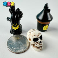 Halloween Miniature Skull Head Ghost Tree Haunted House 3D Holiday 4Pcs Cabochons Decoden Charm 10