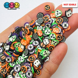 Halloween Mix Ghost Spiders Jack-O-Lanterns Boo Ghouls and Candy Corn Fake Clay Sprinkles Decoden Fimo Jimmies 5mm 10