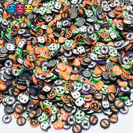 Halloween Mix Ghost Spiders Jack-O-Lanterns Boo Ghouls and Candy Corn Fake Clay Sprinkles Decoden Fimo Jimmies 5mm