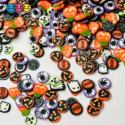 Halloween Mix Ghost Spiders Jack-O-Lanterns Ghouls And Candy Corn Fake Clay Sprinkles Decoden Fimo