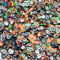 Halloween Mix Ghost Spiders Jack-O-Lanterns Boo Ghouls and Candy Corn Fake Clay Sprinkles Decoden Fimo Jimmies 5mm