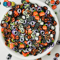 Halloween Mix Ghost Spiders Jack-O-Lanterns Ghouls And Candy Corn Fake Clay Sprinkles Decoden Fimo