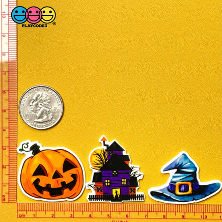 Halloween Theme Planars Jack-O-Lantern Witch Hat Haunted House Decoden 10Pcs Planar