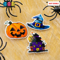Halloween Theme Planars Jack-O-Lantern Witch Hat Haunted House Decoden 10Pcs Planar