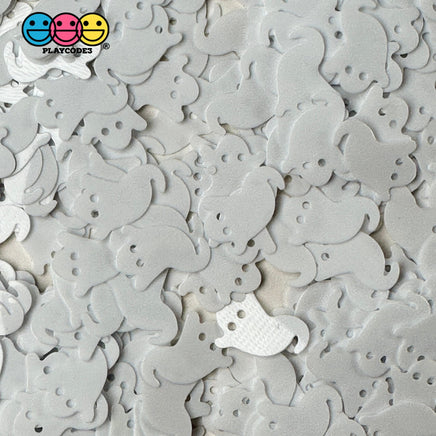 Halloween White Ghost Spooky Glitter Plastic Decoden Table Funfetti 10 Grams