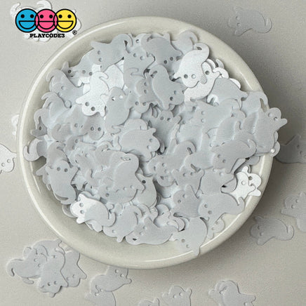 Halloween White Ghost Spooky Glitter Plastic Decoden Table Funfetti