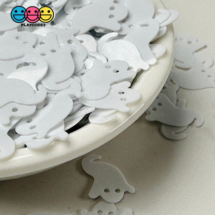 Halloween White Ghost Spooky Glitter Plastic Decoden Table Funfetti