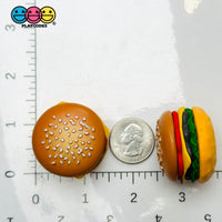 Hamburger Realistic Burgers Charms Cabochons Fake Food Miniature 4 pcs Charm