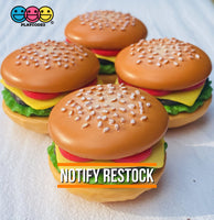 Hamburger 3D Realistic Charms Cabochons 4Pcs Charm