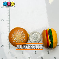 Hamburger Realistic Burgers Charms Cabochons Fake Food Miniature 4 pcs Charm