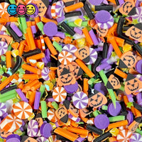 Happy Jack-O-Lantern Halloween Mix Fimo Glitter Stars Diamonds Fake Polymer Clay Sprinkles Jimmies