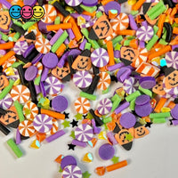 Happy Jack-O-Lantern Halloween Mix Fimo Glitter Stars Diamonds Fake Polymer Clay Sprinkles Jimmies