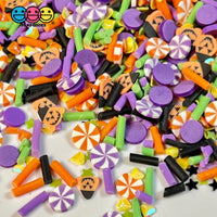 Happy Jack-O-Lantern Halloween Mix Fimo Glitter Stars Diamonds Fake Polymer Clay Sprinkles Jimmies