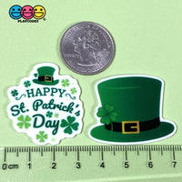 Happy Saint Patricks Day Leprechaun Hat Planar Flatback Cabochon