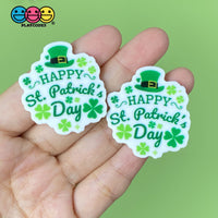 Happy Saint Patricks Day Leprechaun Hat Planar Flatback Cabochon