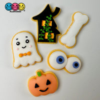 Haunted House Ghost Bones Eyes And Jack-O-Lantern Charm Plastic Party Favors Halloween Cabochons 10