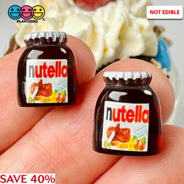 Hazelnut Spread Jar Miniature Can Dollhouse Fake Mini Charm Cabochons 10 Pcs
