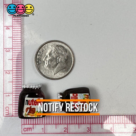 Hazelnut Spread Jar Miniature Can Dollhouse Fake Mini Charm Cabochons 10 Pcs