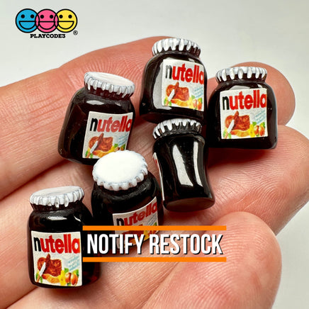 Hazelnut Spread Jar Miniature Can Dollhouse Fake Mini Charm Cabochons 10 Pcs