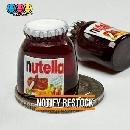 Hazelnut Spread Jar Miniature Can Dollhouse Fake Mini Charm Cabochons 10 Pcs