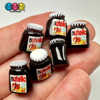 Hazelnut Spread Jar Miniature Can Dollhouse Fake Mini Charm Cabochons 10 Pcs