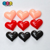 Heart Shape Flatback Charm Mini Valentine Red Peach Pink Chocolate Valentine’s Day Cabochons 9/10